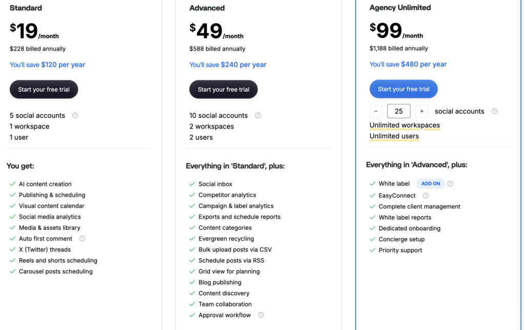 content studio pricing
